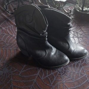Womens Mudd Black Cowboy Cowgirl Boots Size 6.5